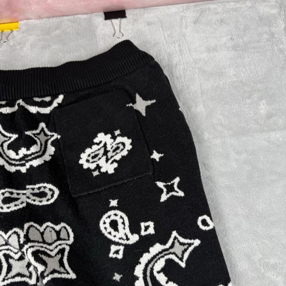MNML Bandana Pattern Knit Sweatpants Straight Leg Paisley Streetwear Sz L Relax - Picture 7 of 9